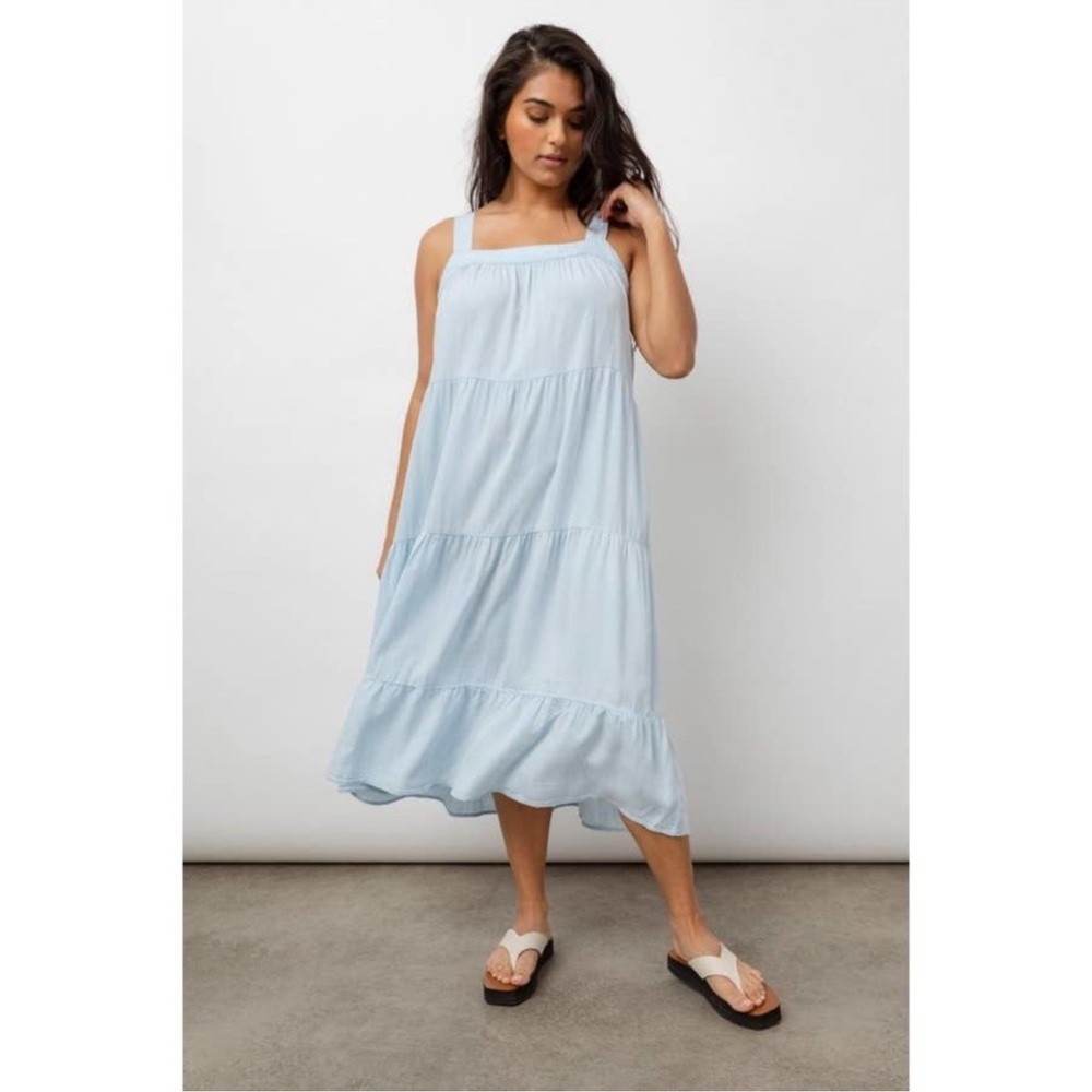 Rails Light Vintage Amaya Midi Dress Medium Sleeveless Tank Baby Blue
